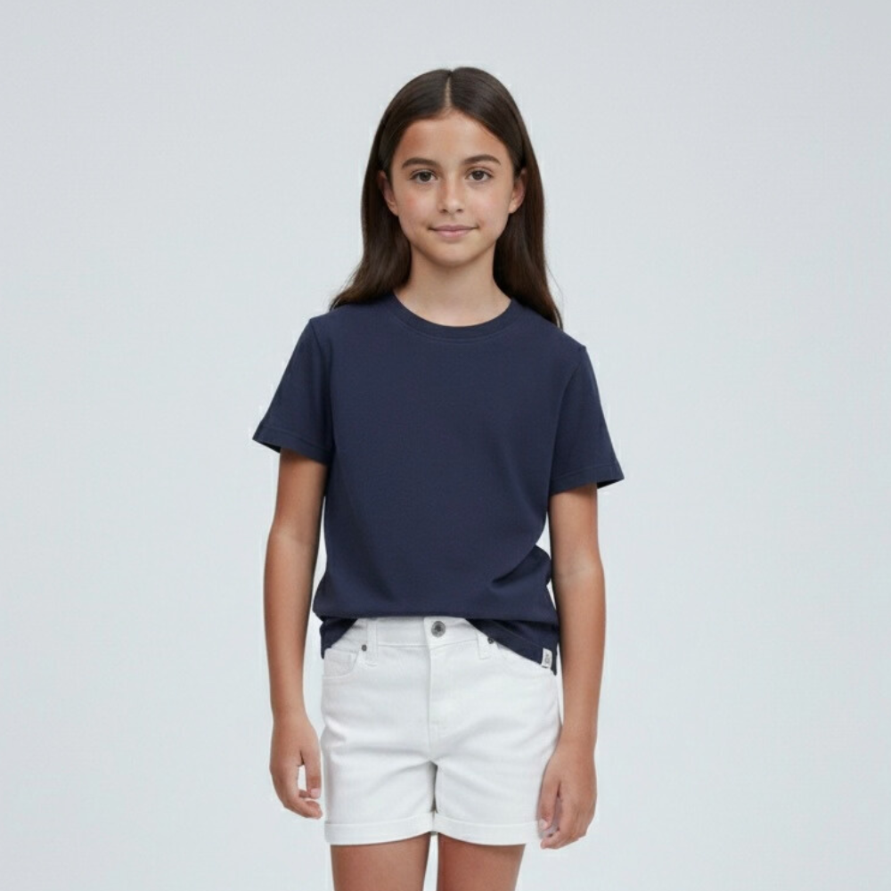 Polo Básico Escolar Azul Niño Niña (100% Algodón)