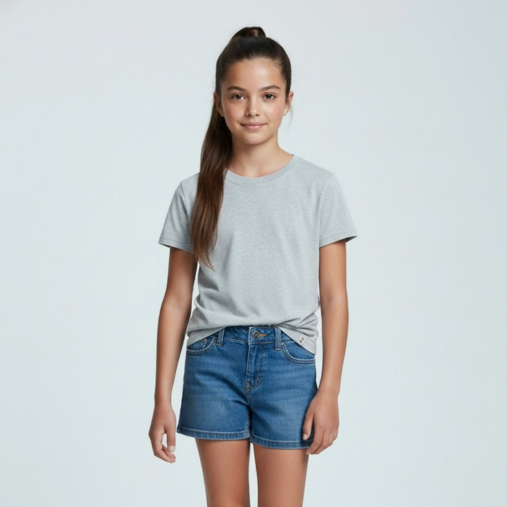 Polo Básico Gris Melange Niño Niña Algodón | Polo Infantil Básico
