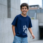 Polo Niño Boxy Urban Azul – 100% Algodón