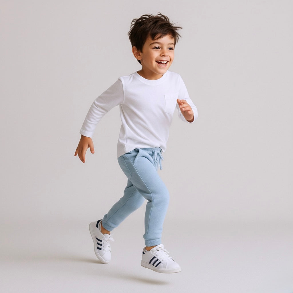 Jogger Buzo Denim Niño Niña (Afranelado - 100% algodón)