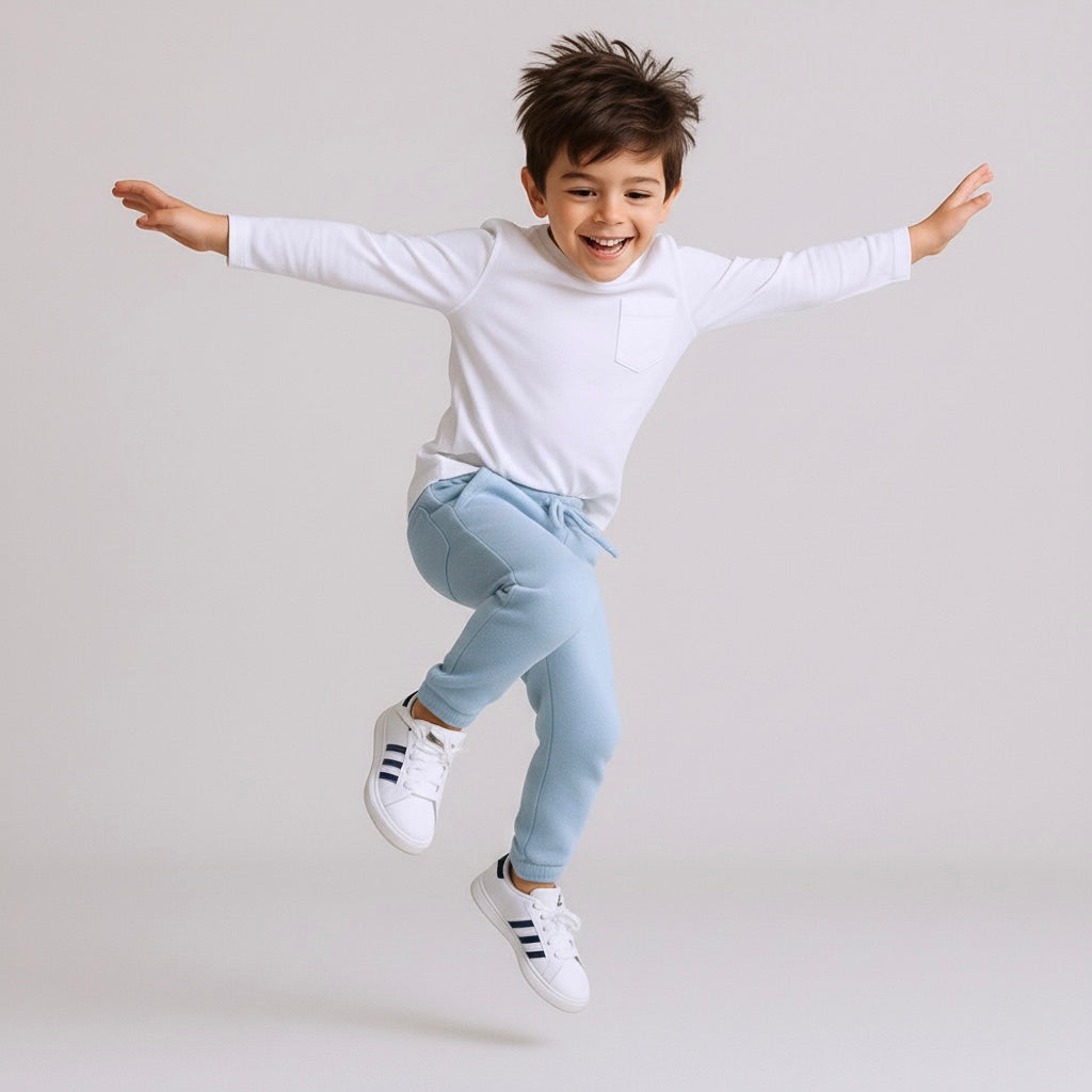 Jogger Buzo Denim Niño Niña (Afranelado - 100% algodón)