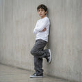 Jean baggy niño gris grafito ANG Kidz – comodidad y corte wide leg en movimiento