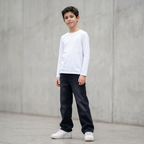 Jean Baggy Niño Gris Oscuro Wide Leg
