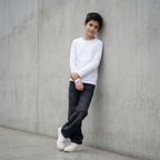 Jean Baggy Niño Gris Oscuro Wide Leg