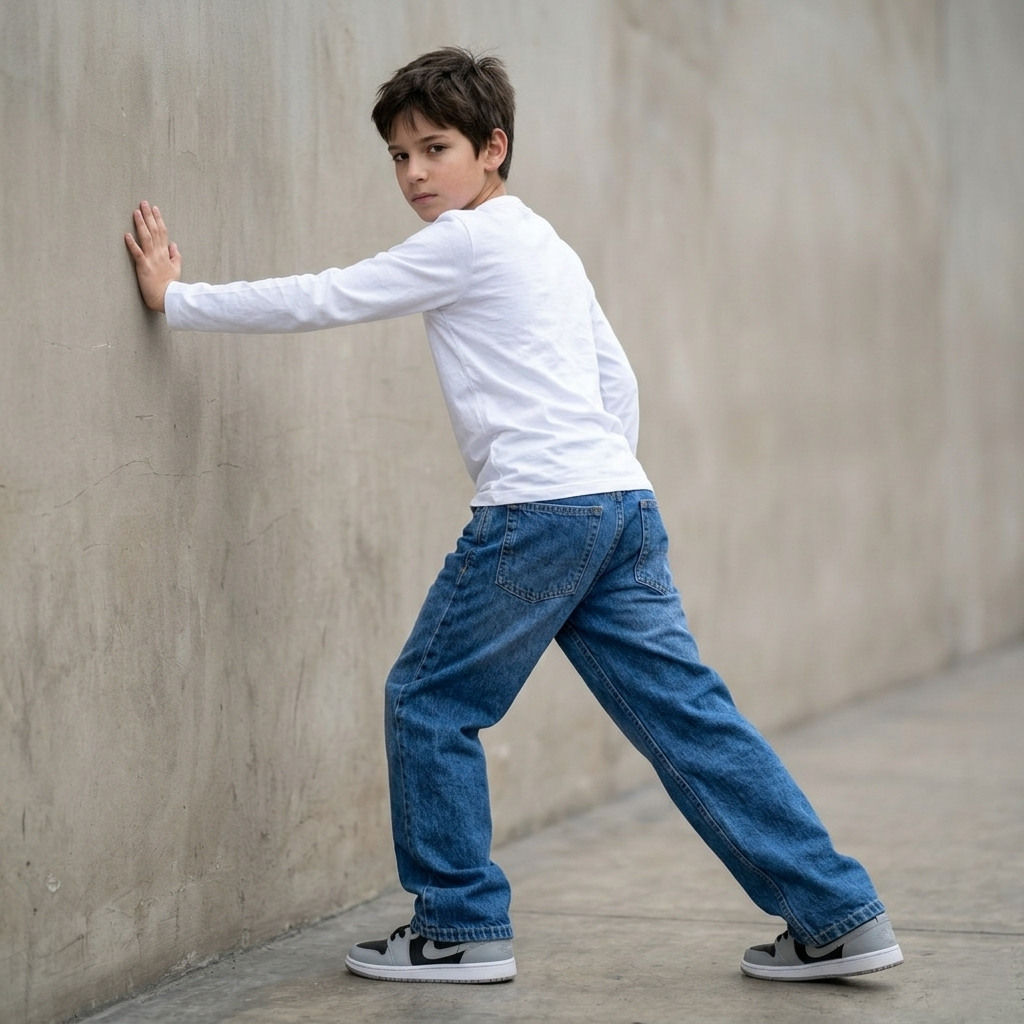 Jean baggy niño azul ANG Kidz – comodidad total corte wide leg