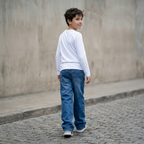 Jean baggy niño azul ANG Kidz – detalle bolsillos traseros y caído wide leg
