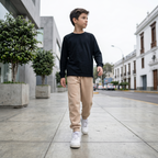 Jogger Buzo Niño Beige con Puño | Pantalón Deportivo