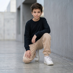 Jogger Buzo Niño Beige con Puño | Pantalón Deportivo