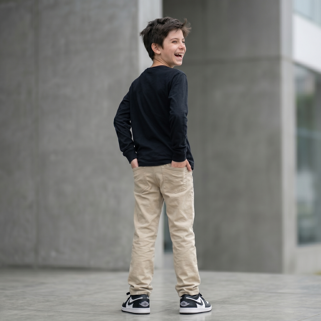 Pantalón Niño Beige Bolsillo