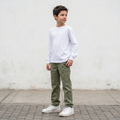 Pantalón Niño Verde Bolsillo