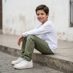 Pantalón Niño Verde Bolsillo