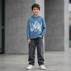 Hoodie niño azul marino ANG Kidz London 2025 – ropa urbana infantil Perú