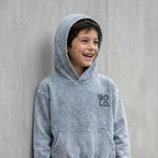 Hoodie niño gris acid wash ANG Kidz – efecto marmoleado único en cada prenda