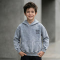 Hoodie niño acid wash gris ANG Kidz Bold bordado – ropa urbana infantil Lima Perú