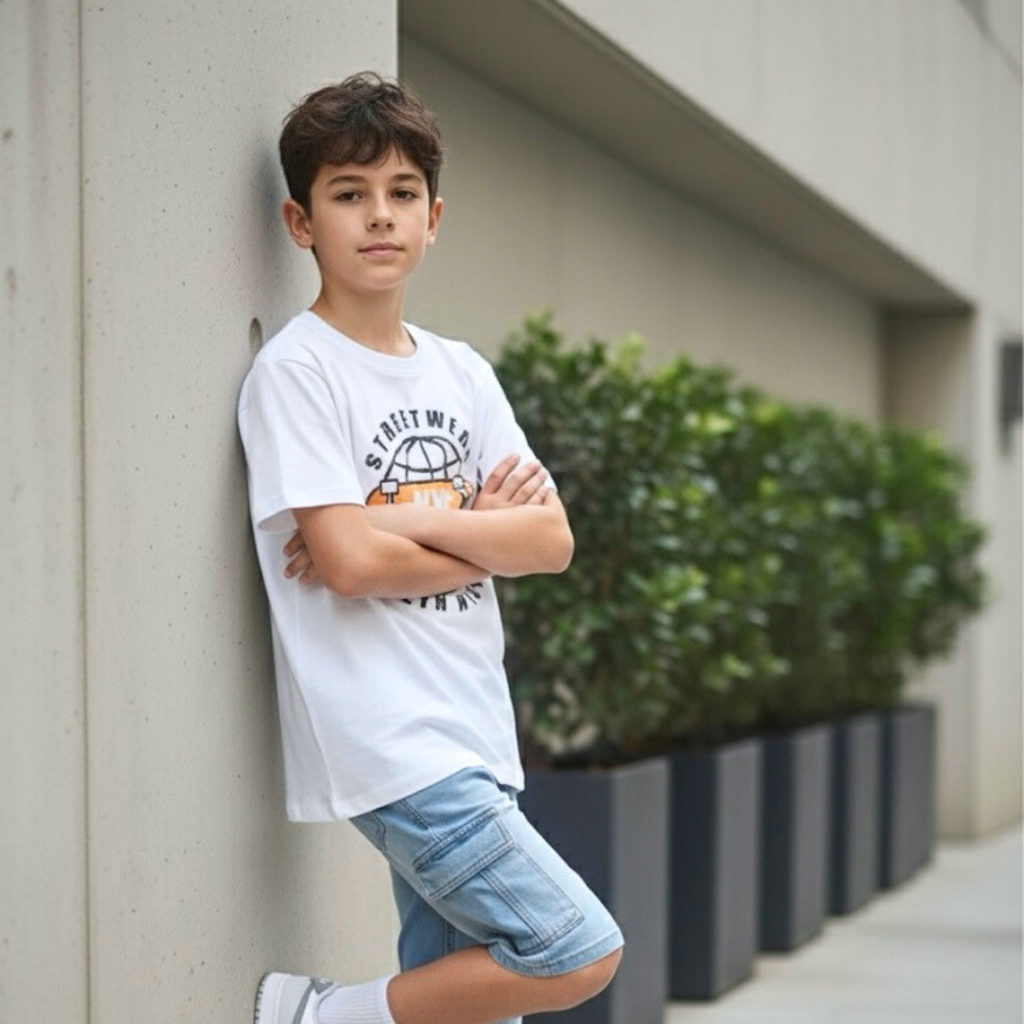 Polo Brooklyn Blanco Niño – 100% Algodón