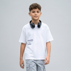 Polo Niño Boxy Keep Moving Blanco – 100% Algodón