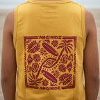 Polo Manga Cero Bividi Nino Algodon Amarillo Estampado Espalda ANG Kidz