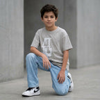 Polo gris Attitude para niño de manga corta