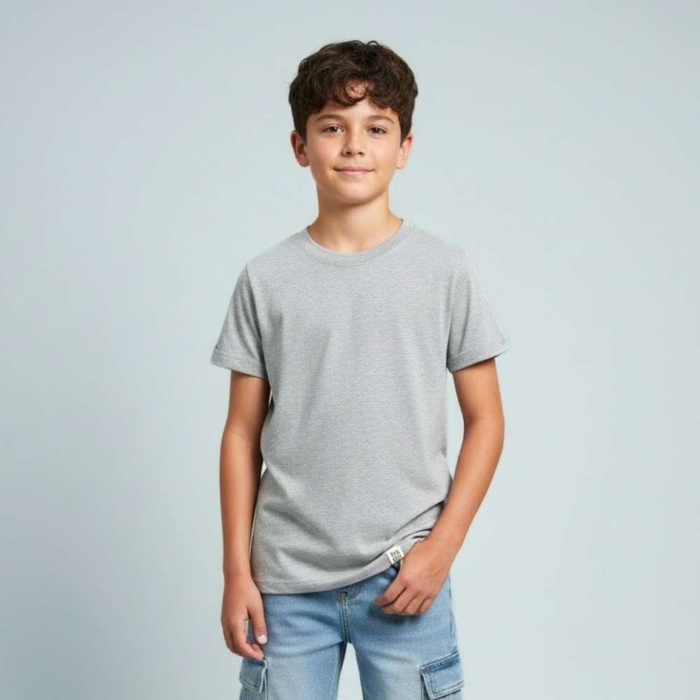 polo gris niño niña ropa basica