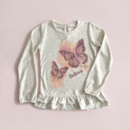 Polo Niña "Believe" Melange Ivory (100% algodón) - Le Petit Company