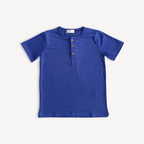 Polo Nino Botones Azul Algodón 1 - Le Petit Company